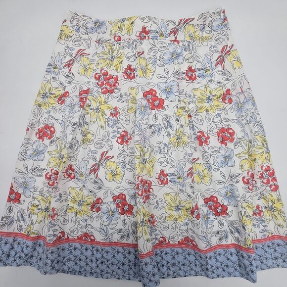 Talbots Dresses & Skirts - Talbots Petites Swiss Cotton Pleated Skirt Women's 8 Floral Print Dragonflies